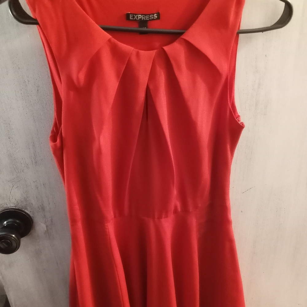 Express keyhole mini red dress 2